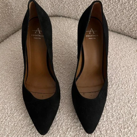 Aquatalia Shoes Aquatalia Melina Aq 247 Pump Heel Black Suede